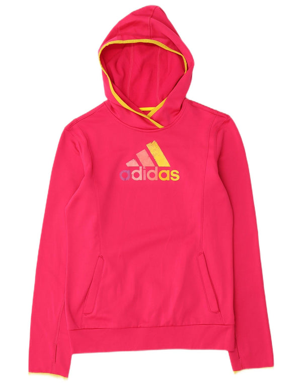 Adidas Climawarm Graphic Sweat à capuche pour femme UK 8/10 Petit Rose Polyester