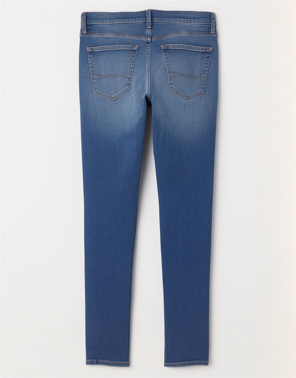 Hollister Jean skinny effet vieilli W32 L32 bleu coton pour femme