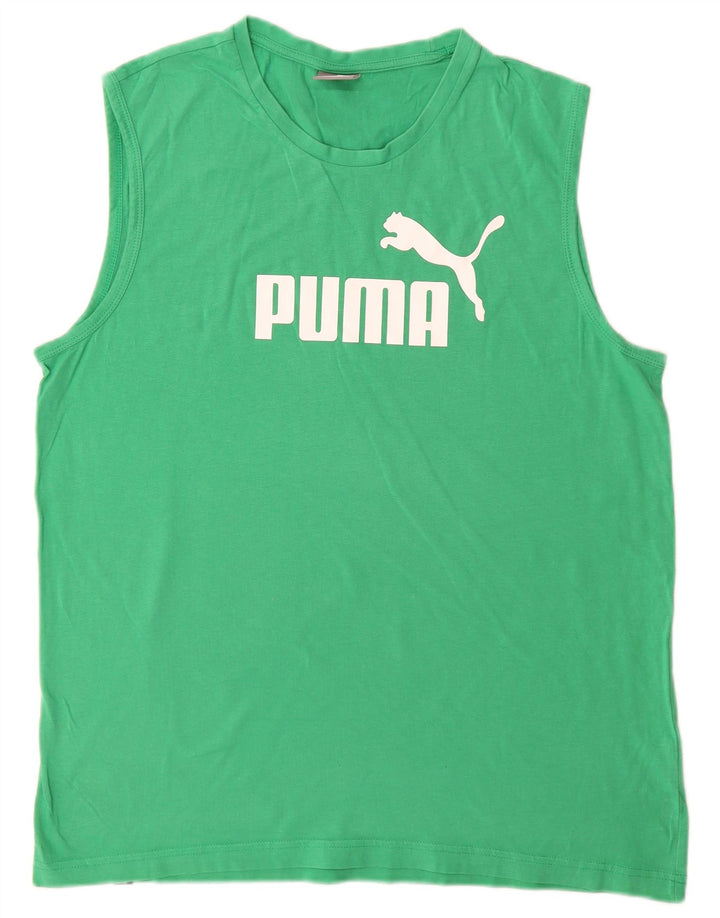 Puma Débardeur Graphic Homme Vert Large Coton