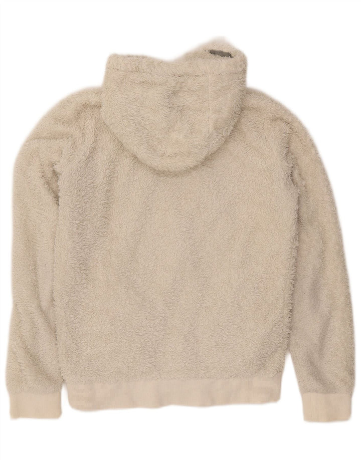 ROXY Womens Zip Hoodie Sweater UK 14 Medium White Polyester