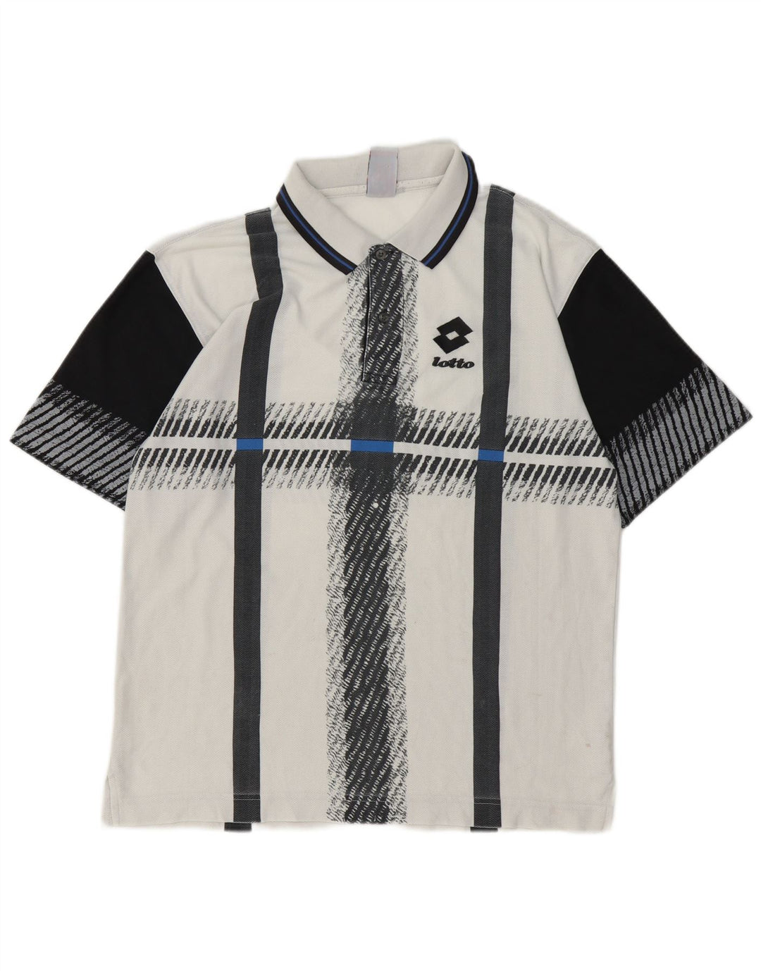 Lotto Polo Homme Blanc Moyen Polyester Colorblock