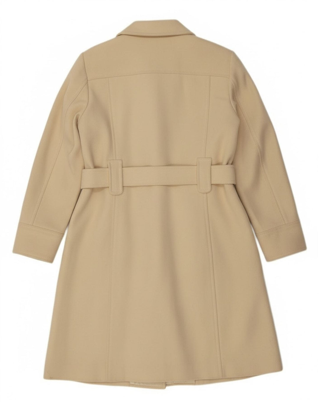 Benetton Manteau Croisé Femme IT 44 Laine Blanc Cassé Moyen