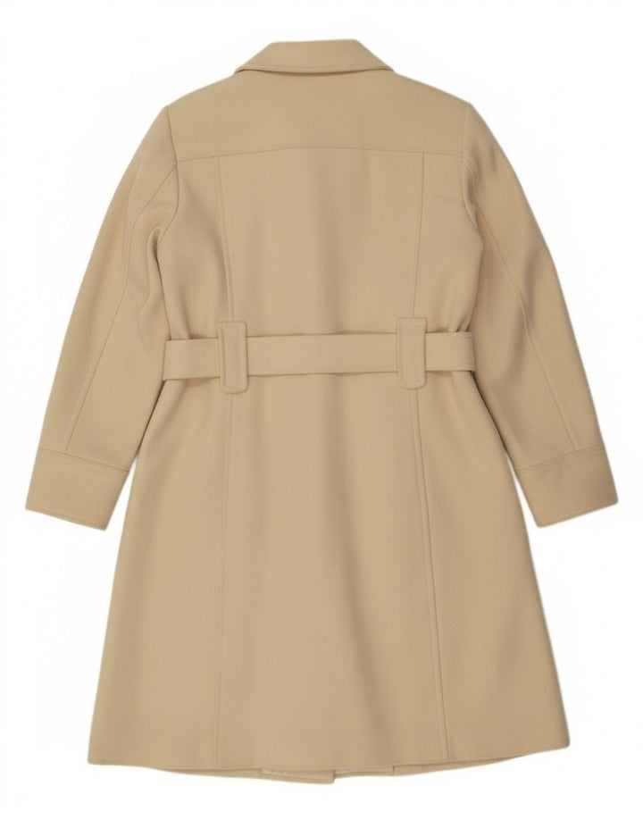 Benetton Manteau Croisé Femme IT 44 Laine Blanc Cassé Moyen