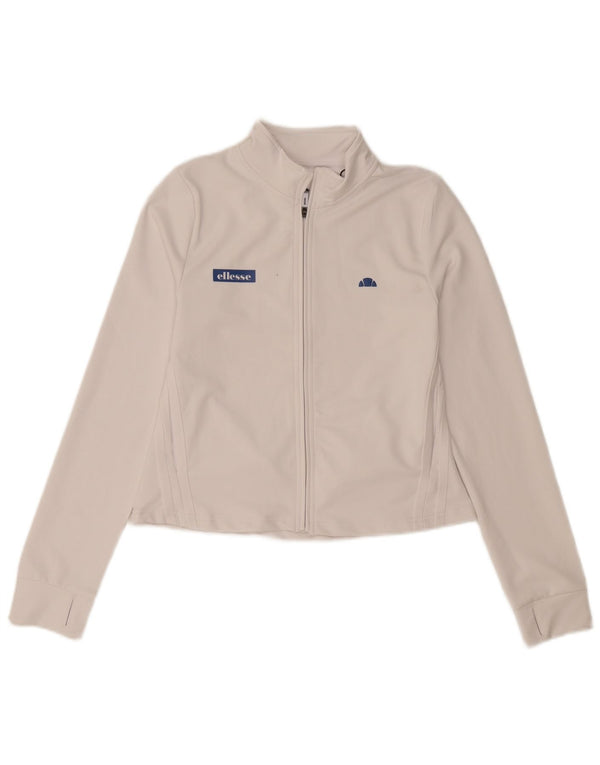 Ellesse Veste de survêtement pour femme UK 10 Small Blanc Polyester