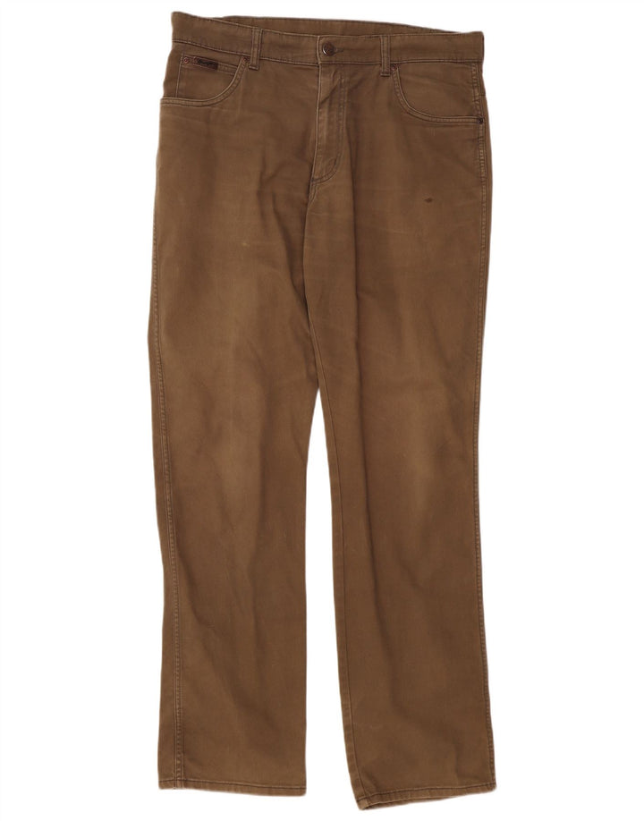 WRANGLER Pantalon décontracté droit extensible Texas W36 L34 en coton marron pour homme