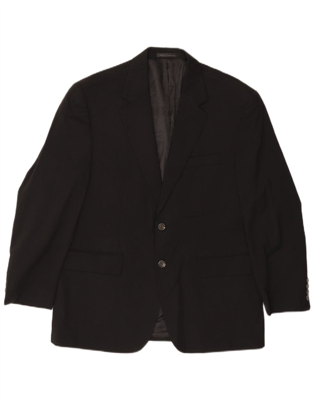 CHAPS Veste Blazer 2 Boutons Homme UK 40 Grande Laine Noire