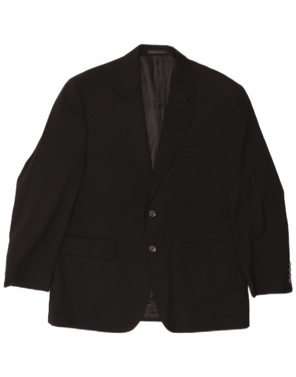 CHAPS Veste Blazer 2 Boutons Homme UK 40 Grande Laine Noire