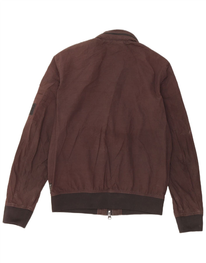 Armani Jeans Veste bomber à capuche pour homme EU 48 Petit Marron Polyester