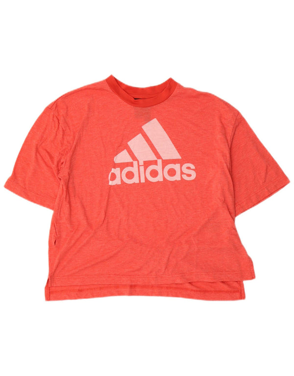 Adidas T-shirt graphique pour femme UK 12/14 Rouge moyen Polyester