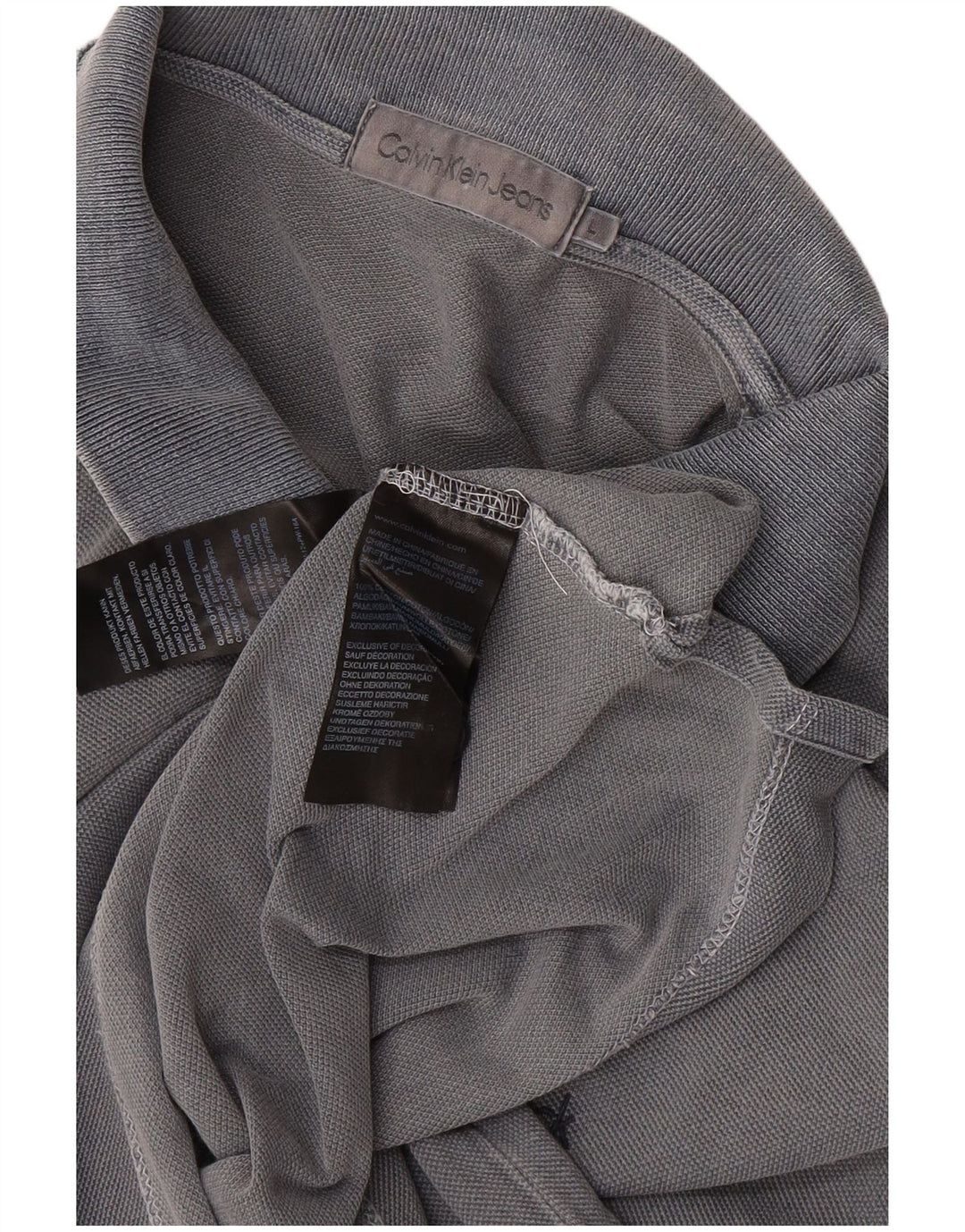 CALVIN KLEIN JEANS Polo Homme Large Gris Coton