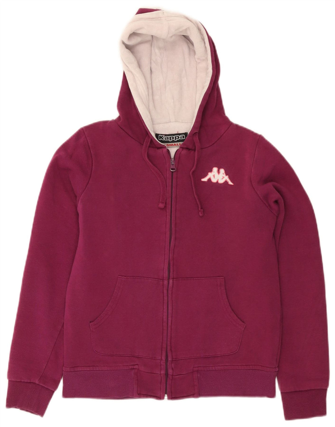KAPPA Pull à capuche zippé pour femme UK 6 XS Coton bordeaux