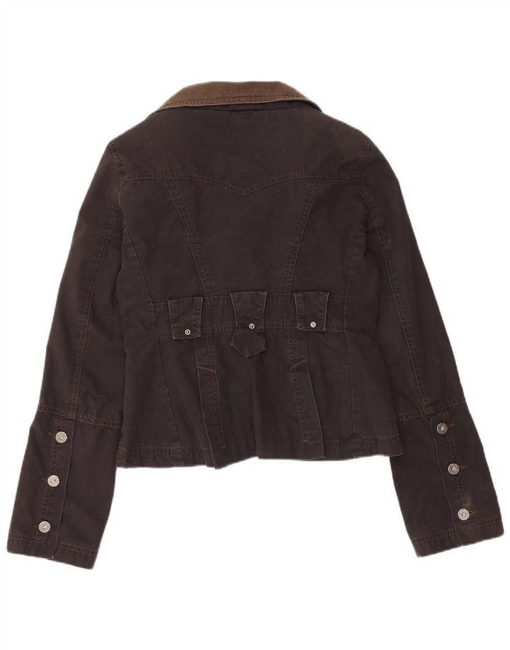 Diesel Veste Blazer 3 Boutons Femme UK 12 Coton Noir Moyen