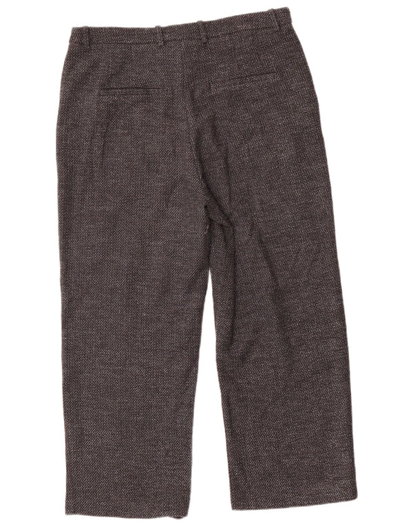 Zara Pantalon court coupe ample pour femme EU 40 Medium W30 L23 Gris Polyester