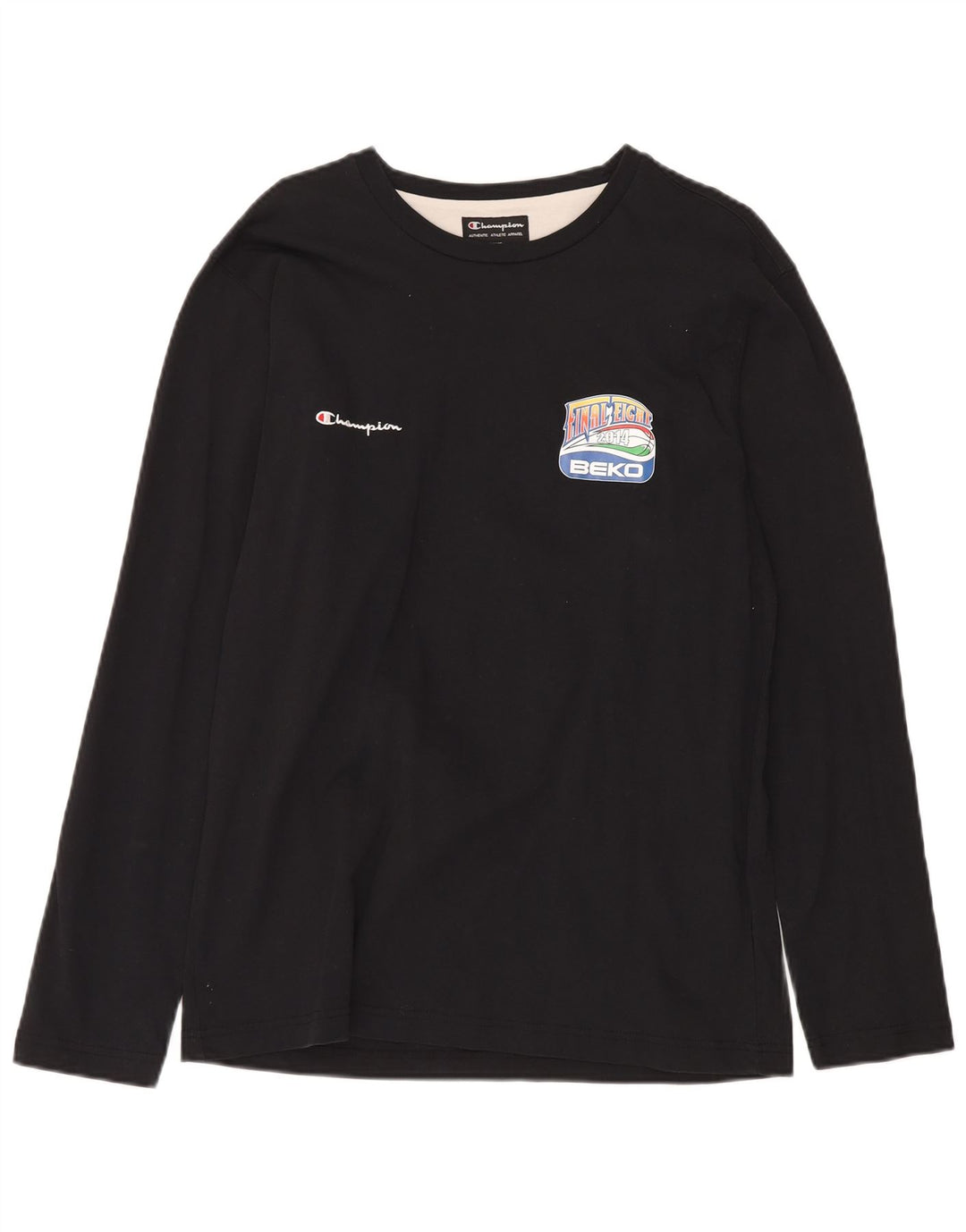 CHAMPION Haut graphique à manches longues pour hommes, grand coton noir