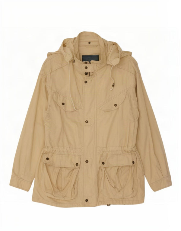 Leader Veste utilitaire à capuche pour homme UK 40 Large Beige Coton