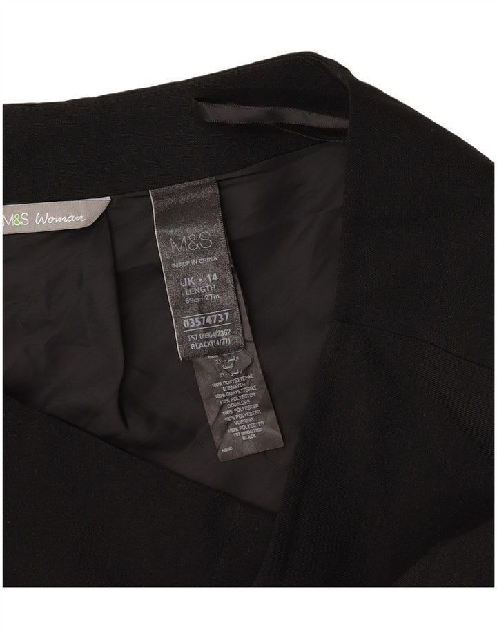 Marks & Spencer Jupe crayon pour femme UK 14 Large W32 Noir Polyester