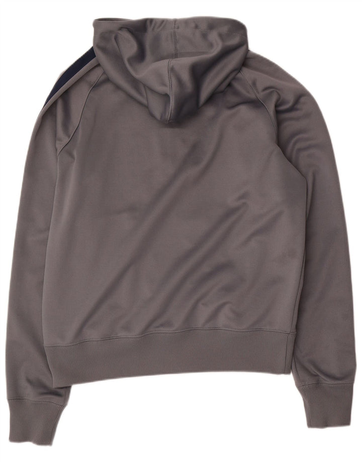 Nike Pull à capuche zippé pour homme en polyester color block gris moyen