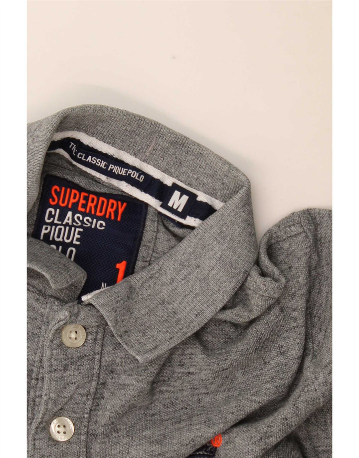 Superdry Polo Homme Gris Moyen Moucheté