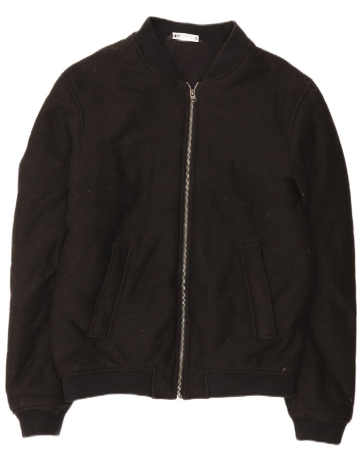 Zara Mens Bomber Jacket UK 40 Large Noir Coton