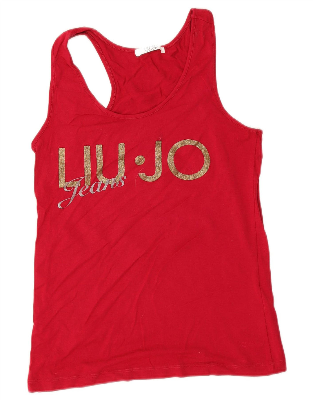 Liu Jo Débardeur graphique pour femme UK 10 Small Rouge Viscose