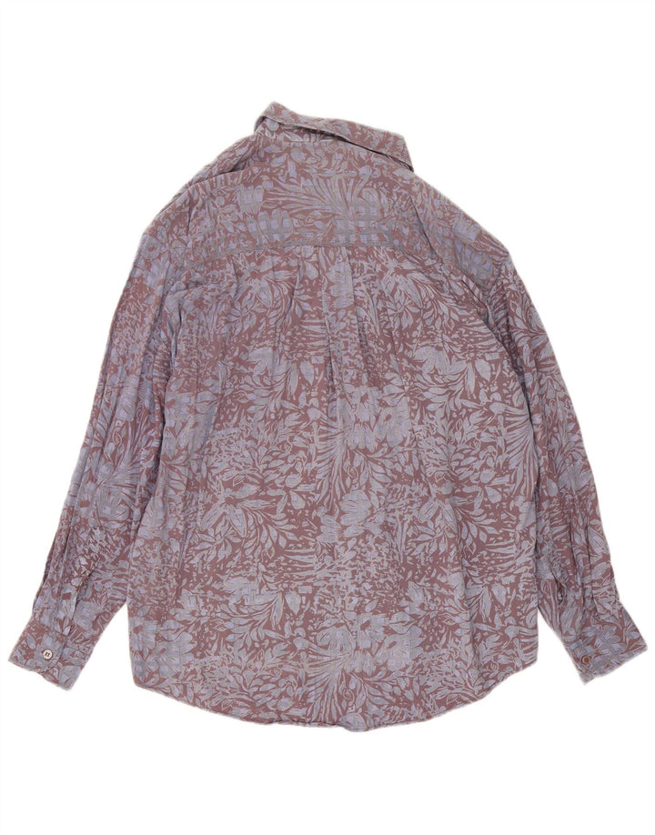 Orso Poeta Chemise Homme Large Gris Floral Viscose