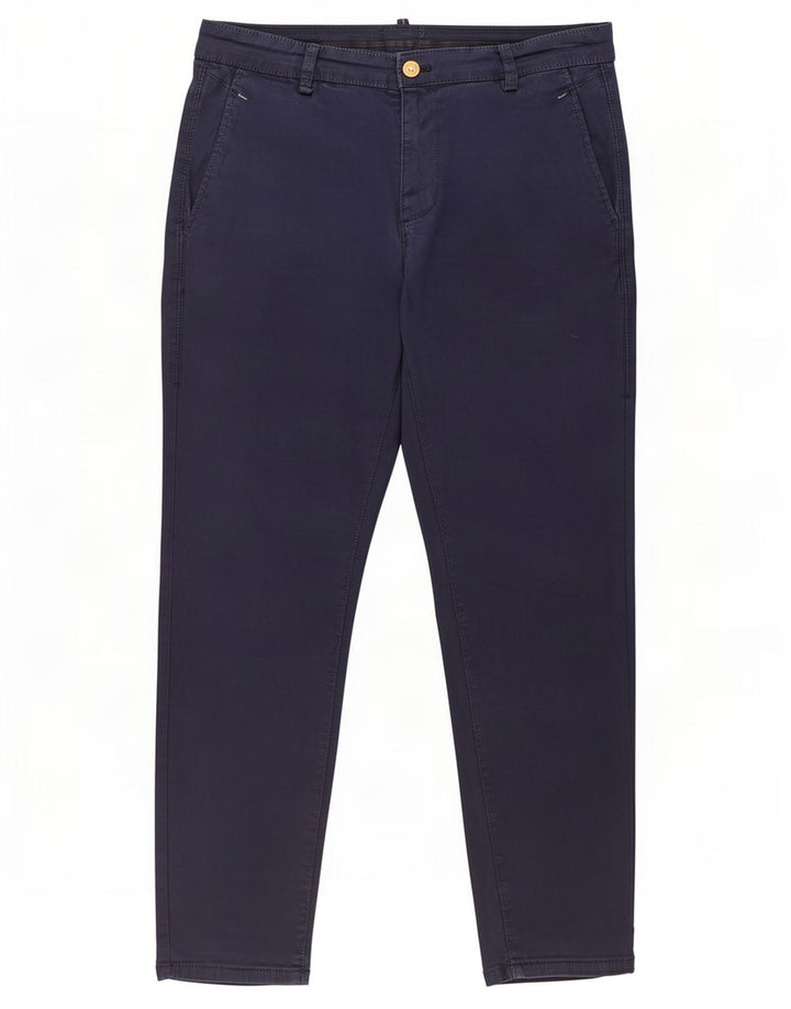 Zara Pantalon court slim pour homme EU 40 Medium W31 L26 Bleu marine