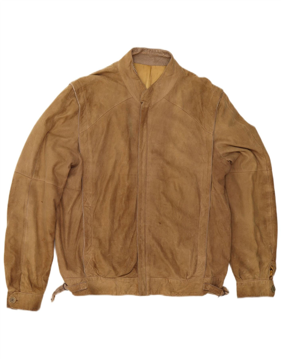 veste en cuir homme vintage UK 40 Grand Beige