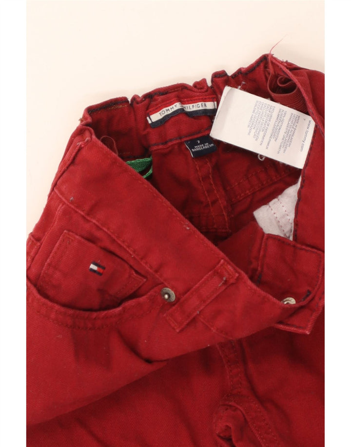 TOMMY HILFIGER Jean droit garçon 6-7 ans W22 L22 Coton bordeaux