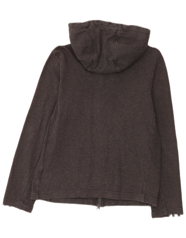 Adidas Pull à capuche zippé graphique pour femme UK 6 XS Gris Coton