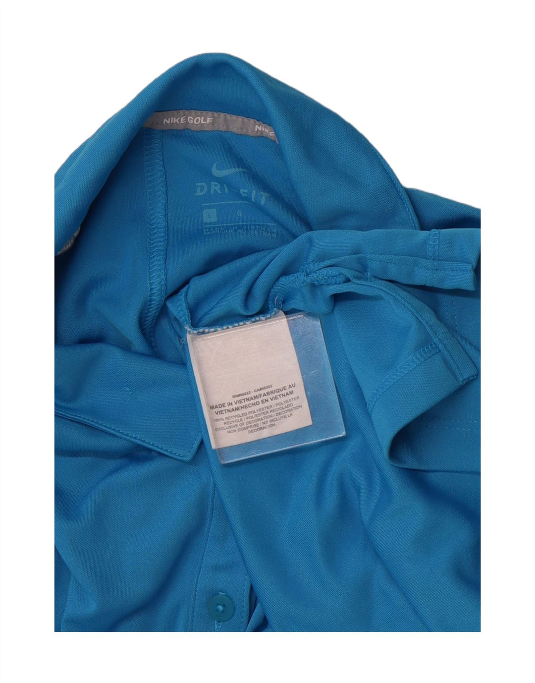 NIKE Polo Dri Fit pour femme UK 16 Large Bleu Polyester