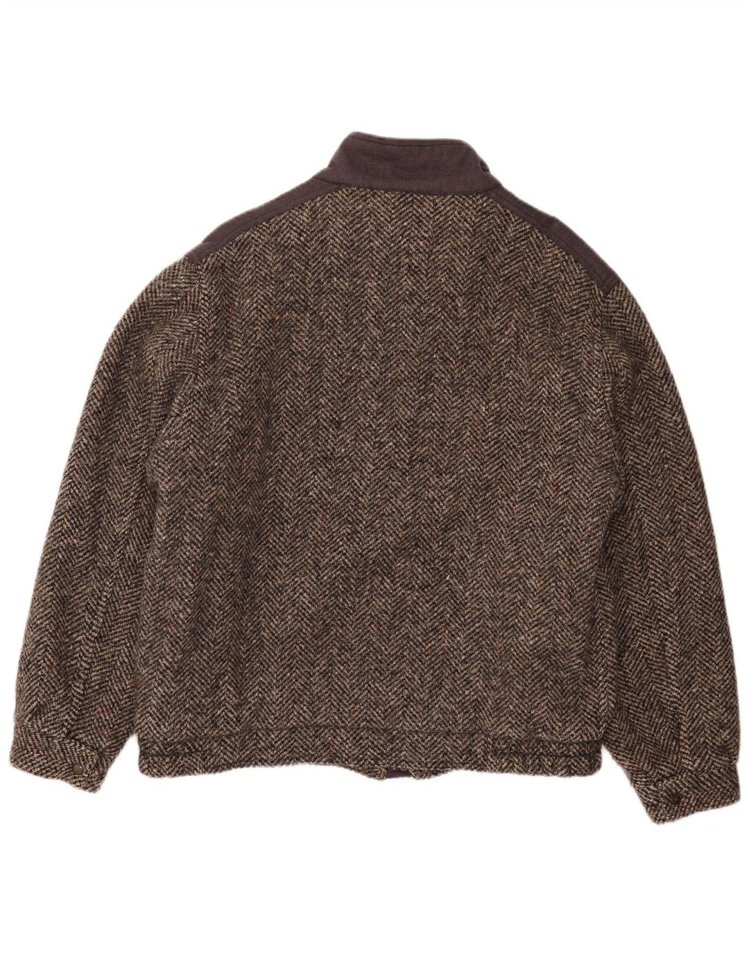 Faciba Blouson Bomber Homme IT 56 3XL Marron Colourblock Laine