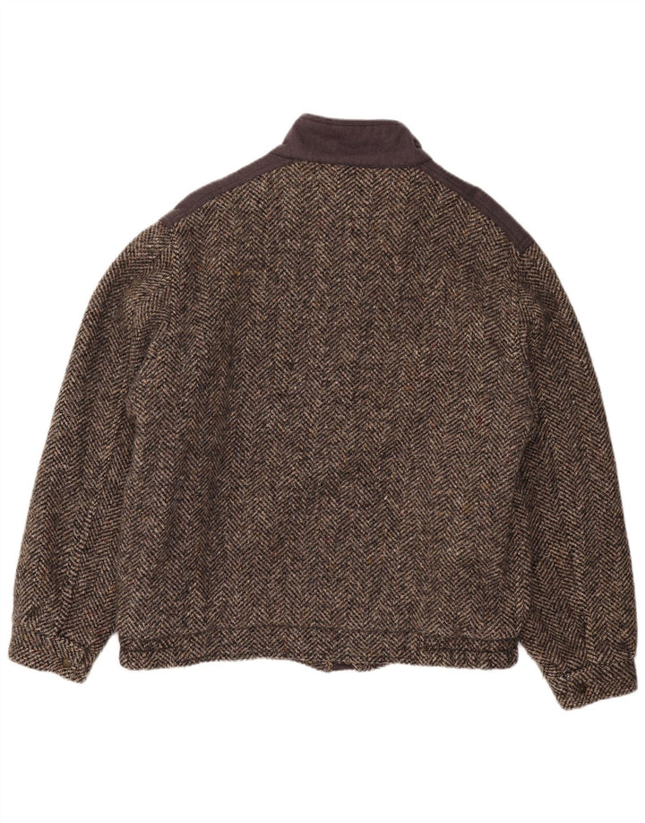 Faciba Blouson Bomber Homme IT 56 3XL Marron Colourblock Laine