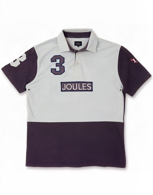 Joules Polo Graphique Homme Large Bleu Colorblock Coton