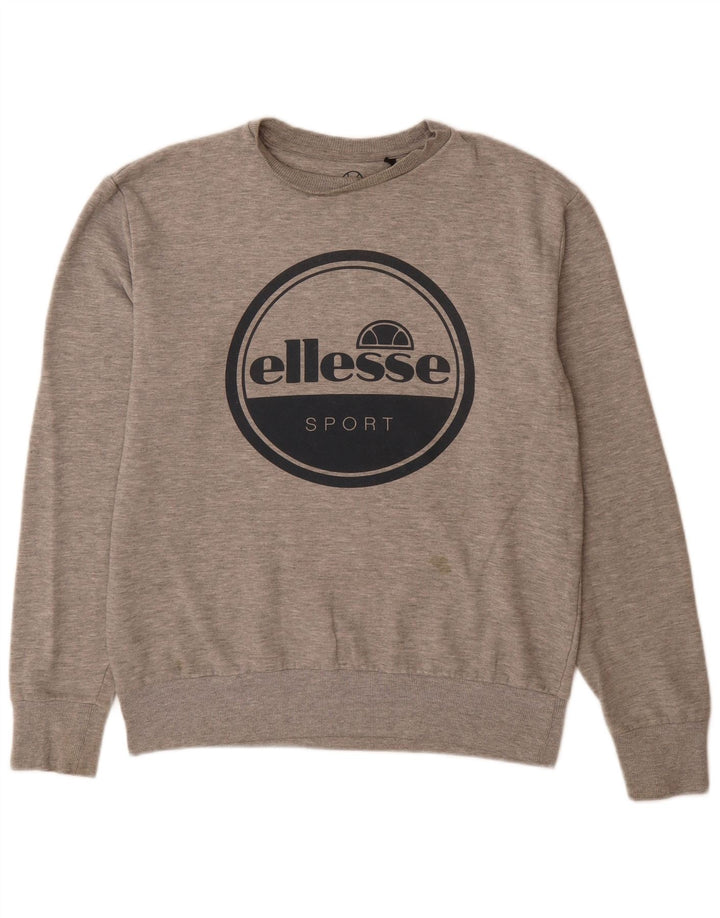 Ellesse Sweat-Shirt Graphique Homme Gris Moyen Moucheté Coton