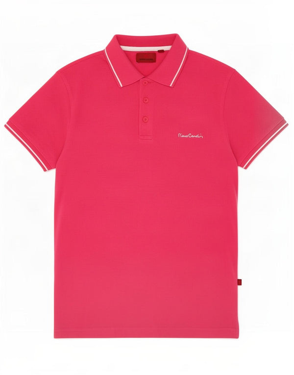 Pierre Cardin Mens Polo Shirt Medium Pink Cotton