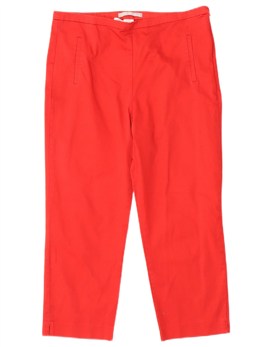 Marks & Spencer Pantalon capri droit pour femme UK 12 Medium W30 L21 Rouge