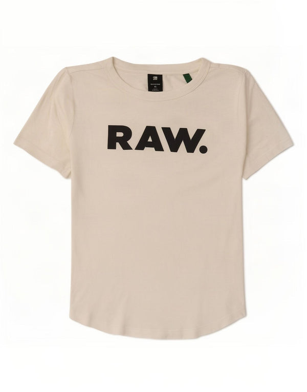 G-Star T-shirt graphique pour femme UK 6 XS Blanc