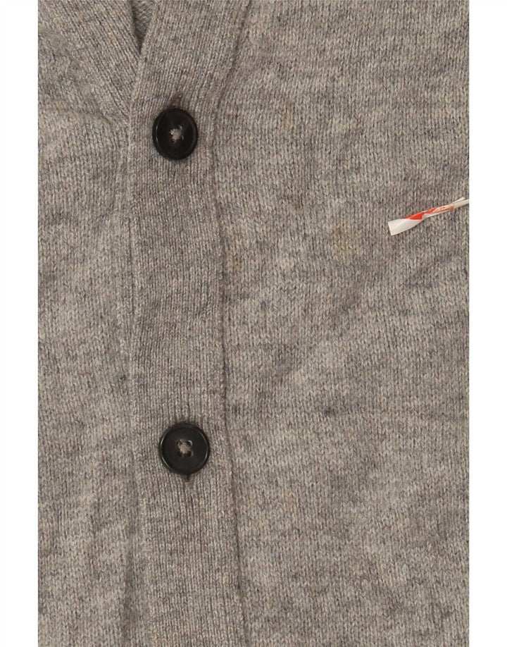 Marks & Spencer Cardigan Pull Homme Gris Moyen Laine d'Agneau