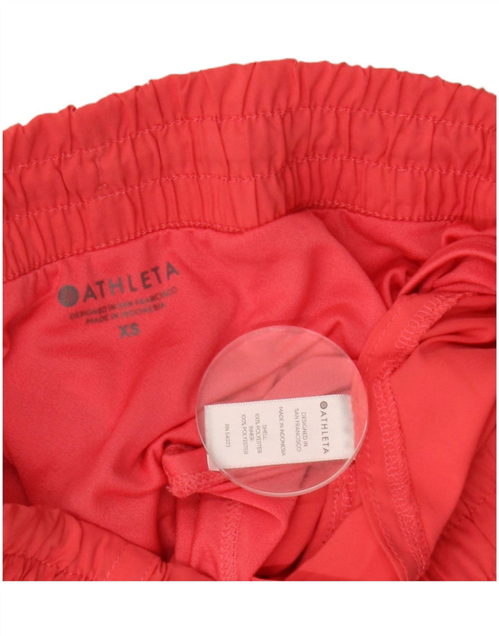 ATHLETA Short de sport pour femme UK 4 XS Rouge Polyester