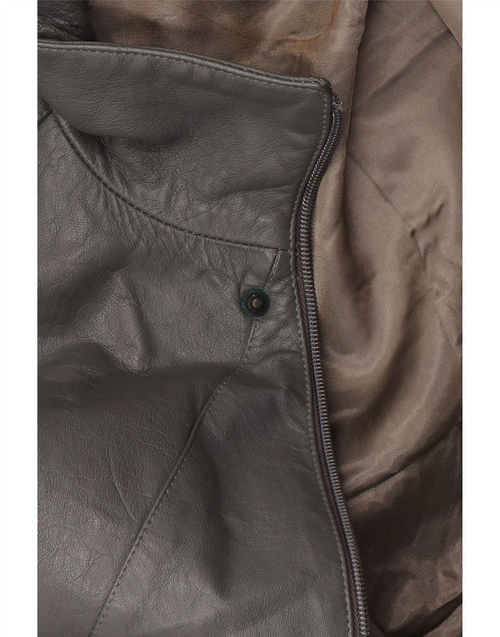 veste en cuir homme vintage IT 52 XL cuir gris