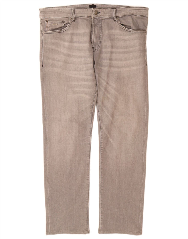 Hugo Boss Jean droit W36 L30 gris coton homme