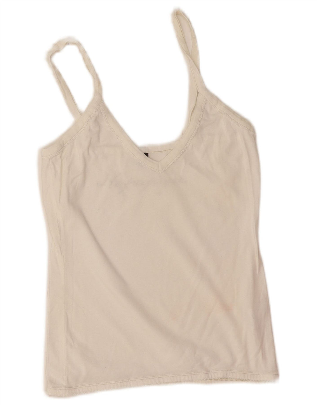 Napapijri Femme Cami Top UK 14 Large Blanc Coton