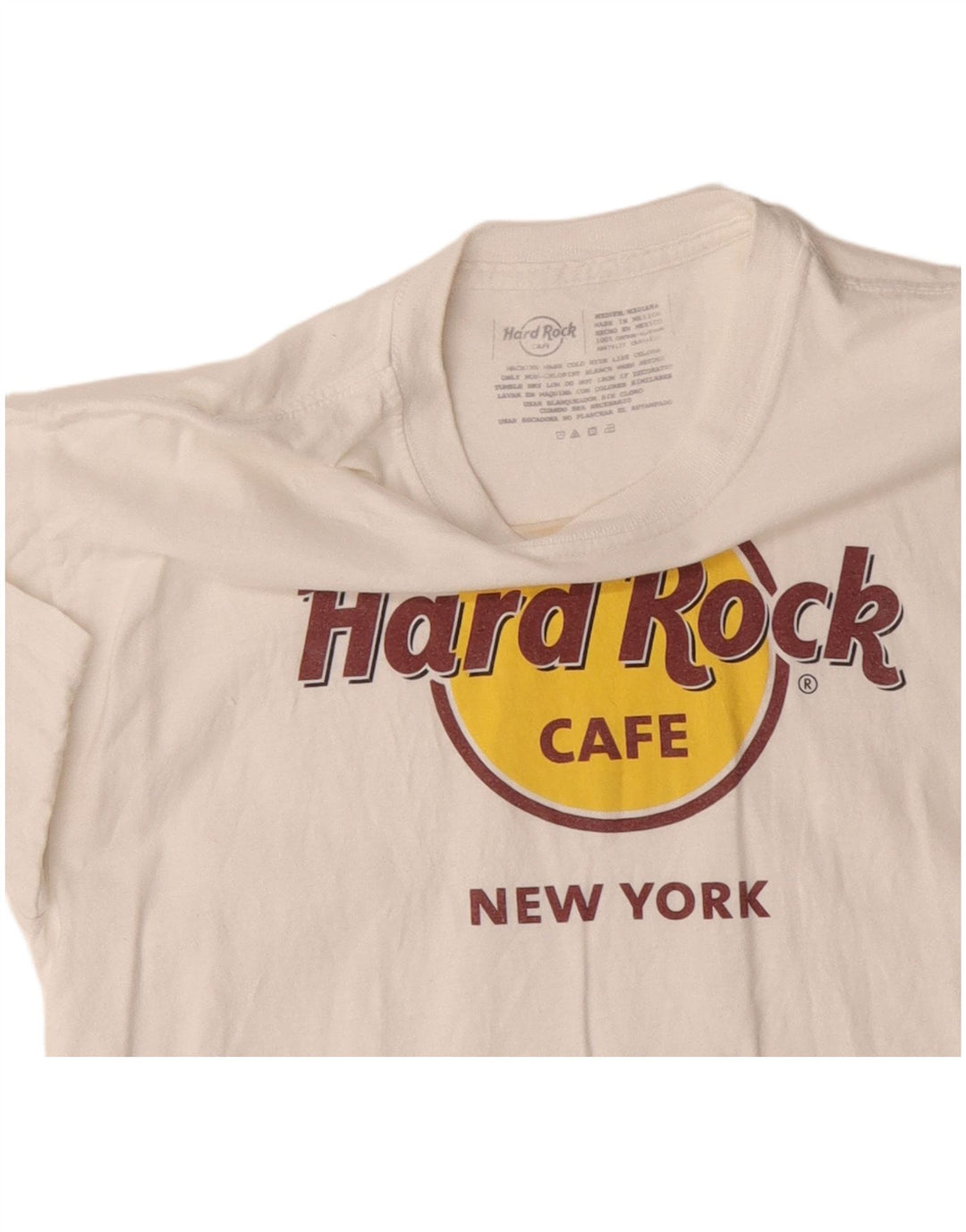 HARD ROCK CAFE T-shirt graphique pour femme UK 14 Coton blanc moyen