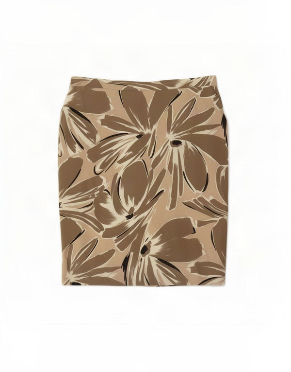 jupe crayon femme vintage UK 18 XL W40 Beige Floral
