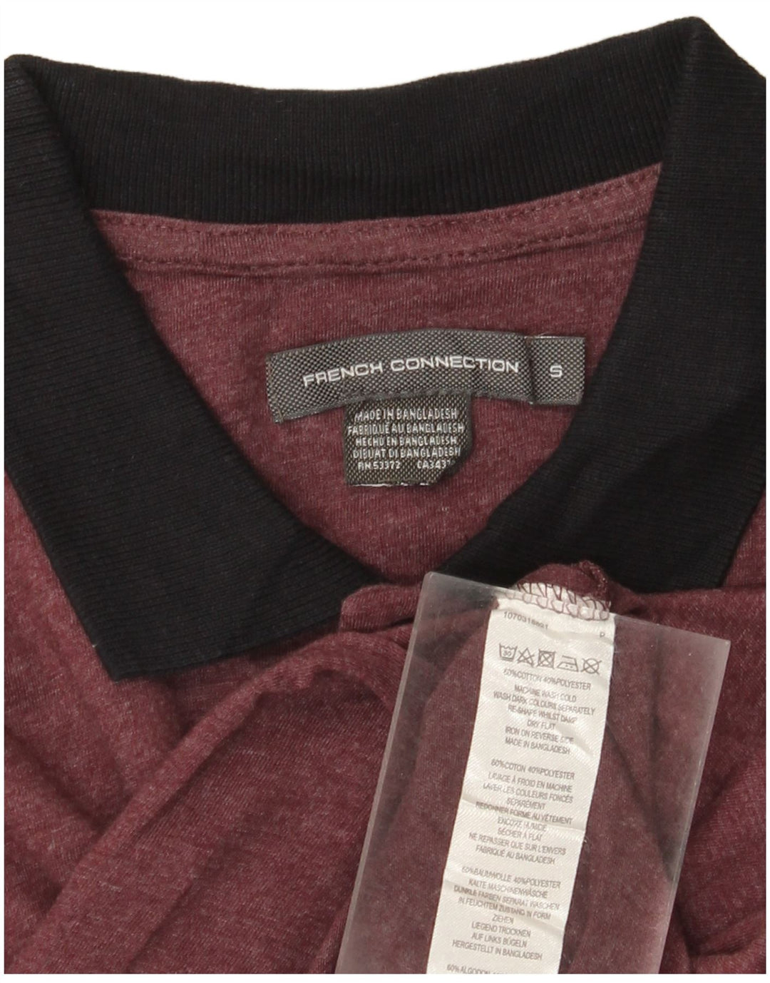 French Connection Polo Homme Petit Bordeaux Coton