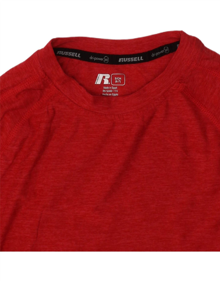 RUSSELL ATHLETIC Girls Top Long Sleeve 6-7 Years Small Red Vintage Russell Athletic and Second-Hand Russell Athletic from Messina Hembry 