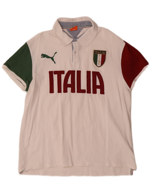 Puma Polo Italia Graphic XL Homme Blanc Colorblock
