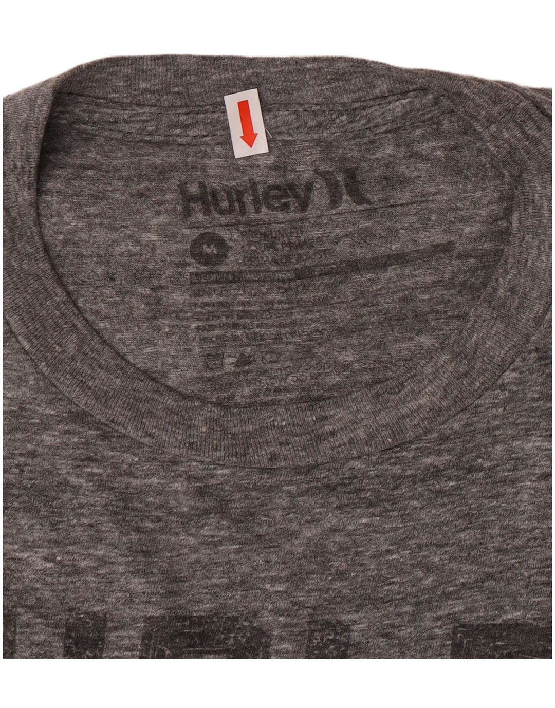 Hurley T-Shirt Regular Fit Graphique Homme Gris Moyen