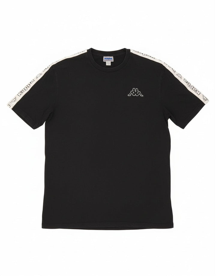 Kappa Mens Graphic T-Shirt Top Large Noir Coton