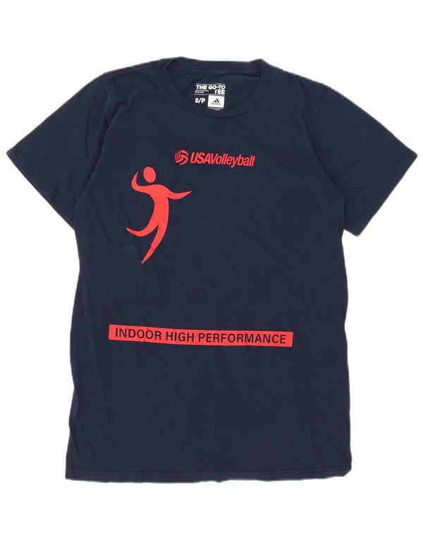 Adidas T-shirt graphique pour homme en coton bleu marine Taille S